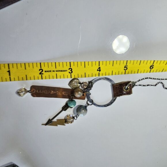 *Sale* Handmade Long Multicolored Metal Pendant Necklace Courage 34-38.5" - Picture 8 of 14